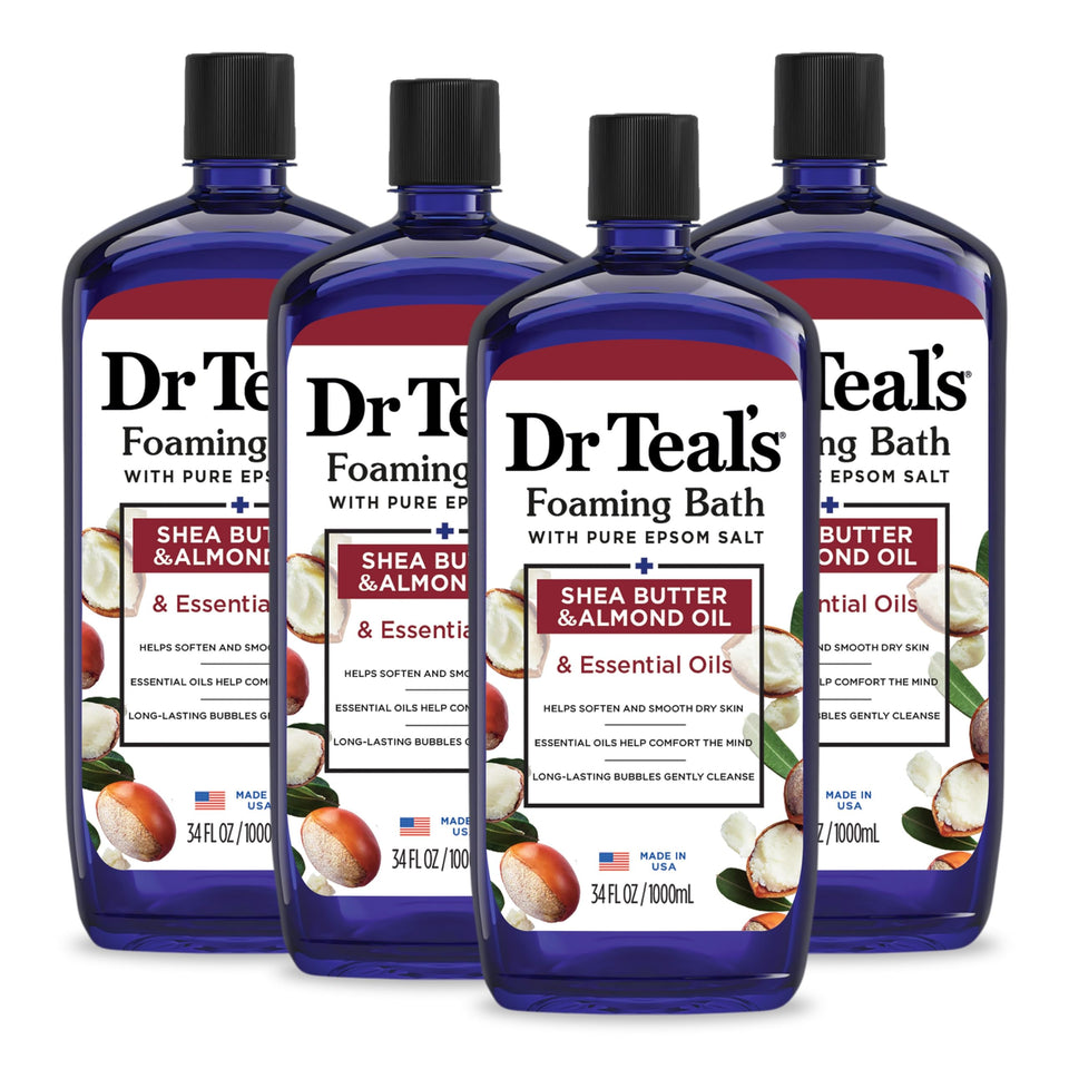 dr teal's front bottle view showing label and benefits