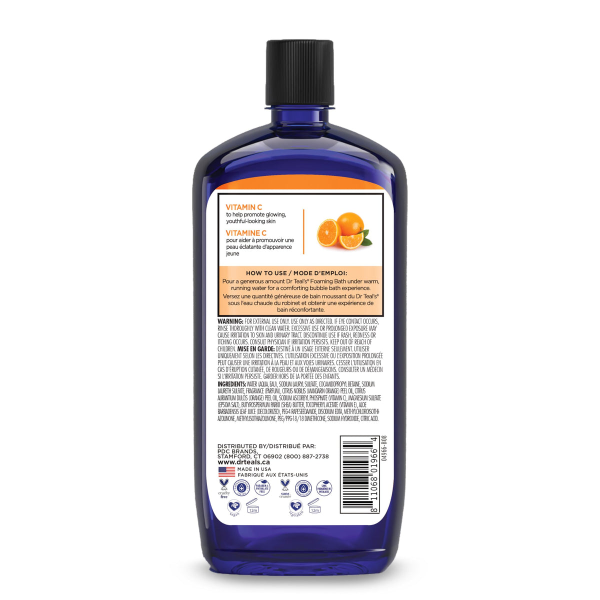 Dr Teal's foaming bath combined with Epsom salt forming a gentle scrub