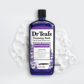 Dr Teal's four bottles grouped together showing value pack supply