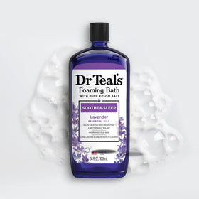 Dr Teal's foaming bath alongside Epsom salt solution showing routine pairing