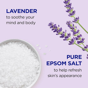 Dr Teal's foaming bath pouring into hand to create calming bubbles