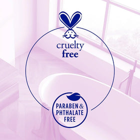 Open jar detail of Dr Teal's scrub label and contents emphasizing easy scoop and quality ingredients