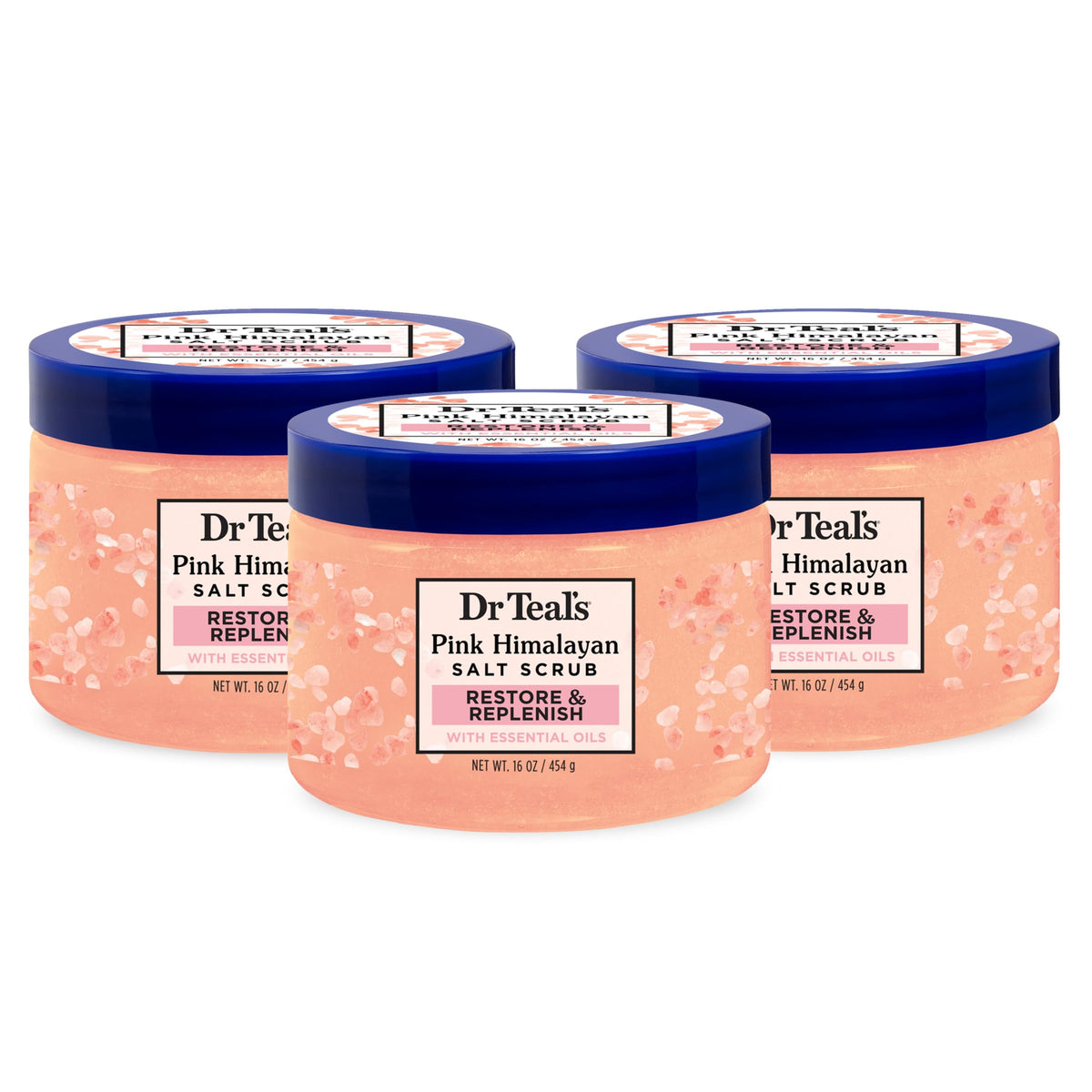 Dr Teal's jar front view showing label and benefits