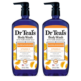 Dr Teal's front label view showing 24oz bottle and uplifting citrus scent benefits