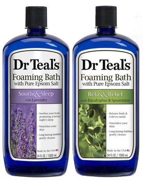 Dr Teal's front packaging showing both 34oz bottles and gift-ready presentation