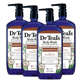 Dr Teal's front packaging showing bottle and label for clear identification and trust