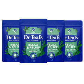 Dr Teal's front packaging showing eucalyptus-spearmint for calming baths