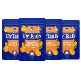 Dr Teal's front packaging showing glow and radiance benefits