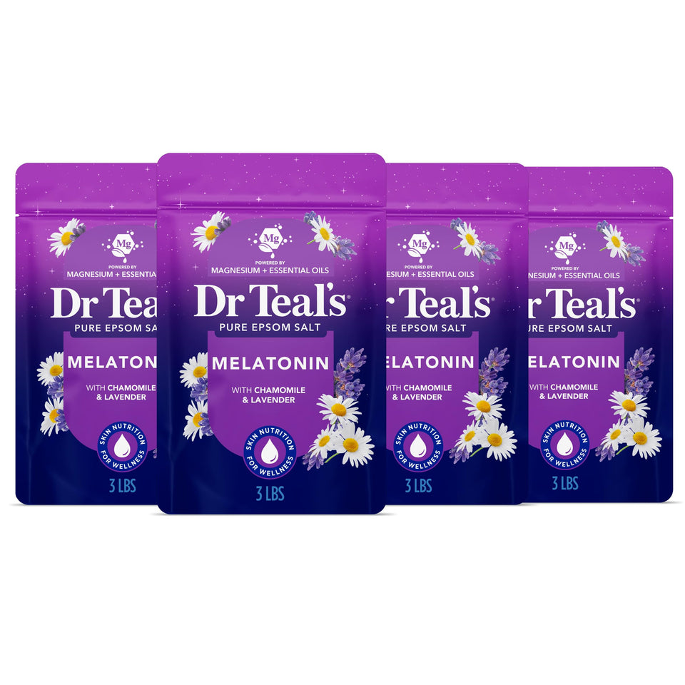 Dr Teal's front packaging showing sleep soak benefits and scent