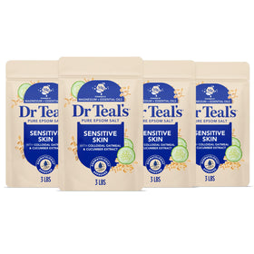 Dr Teal's front packaging showing sensitive skin magnesium soak benefits