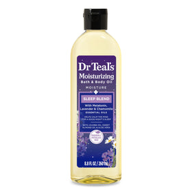 Dr Teal's front packaging showing sleep blend and calming benefits