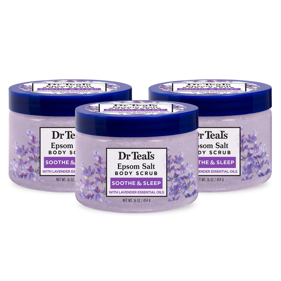 Dr Teal's front packaging showing calming lavender and benefits