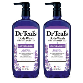 Dr Teal's front packaging showing product and calming lavender scent benefits