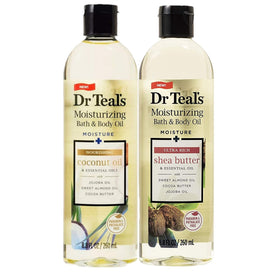 Dr Teal's front packaging of two-bottle gift set shows value and variety