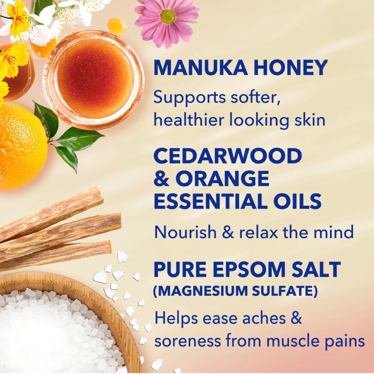 Dr Teal's close-up of creamy lather texture with Manuka honey highlighting gentle cleansing