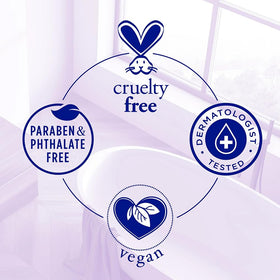 Dr Teal's ingredient label closeup highlighting shea butter, aloe, and vitamin E