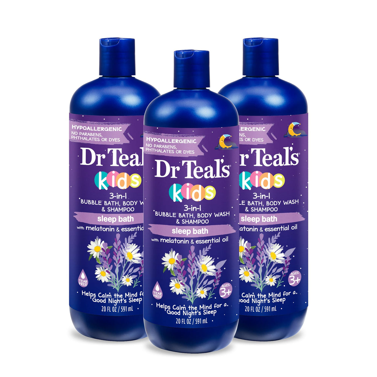 Dr Teal's front label showing calming lavender benefits