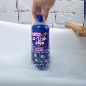 Dr Teal's evening bath scene showing relaxed bedtime routine