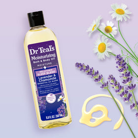 Dr Teal's label and ingredients panel showing melatonin and oils