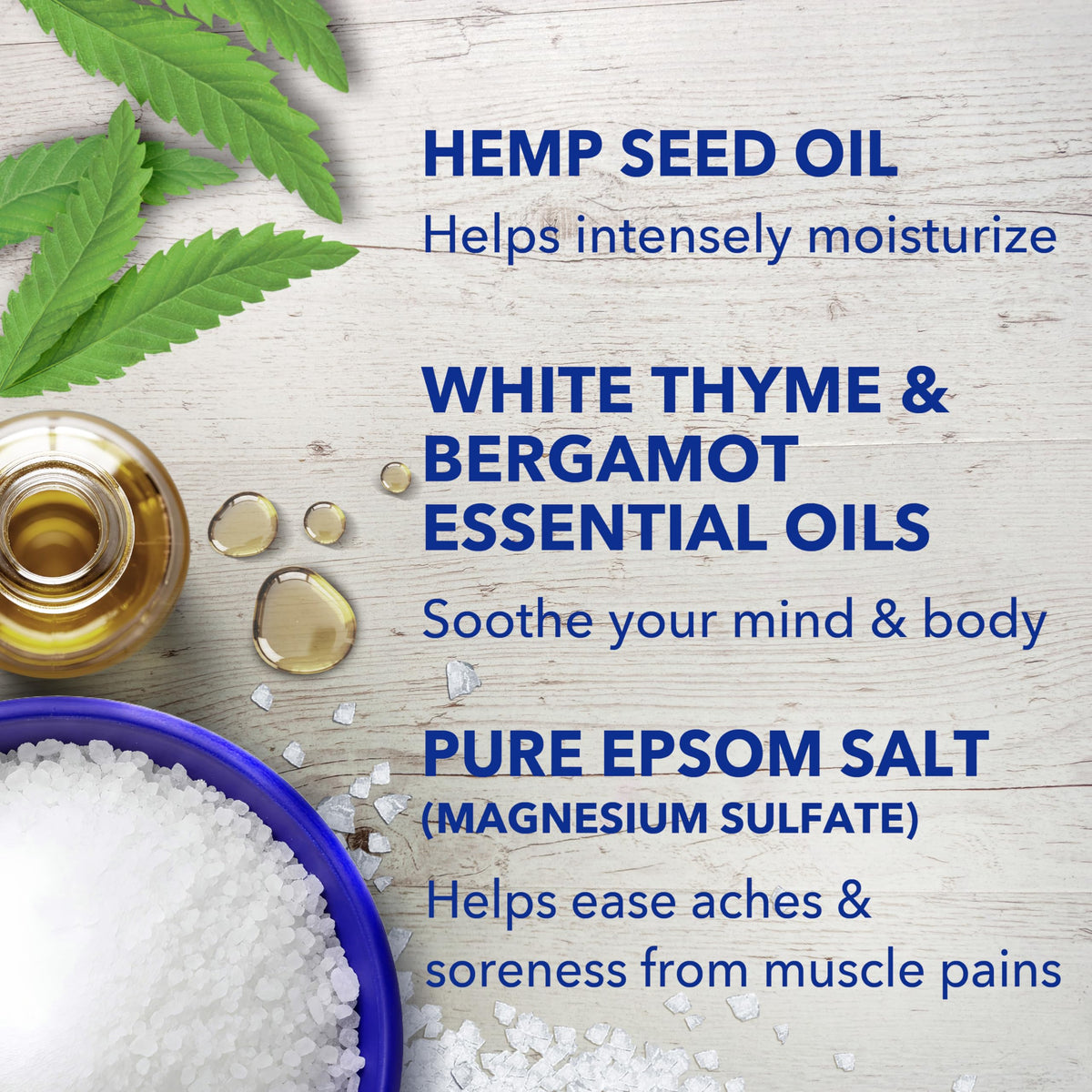 Dr Teal's label close-up highlighting ingredients and free-from claims