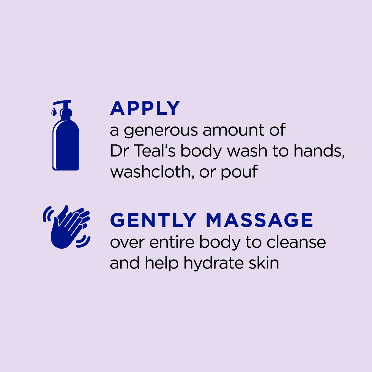 Dr Teal's lather in hand demonstrating gentle cleansing and hydration