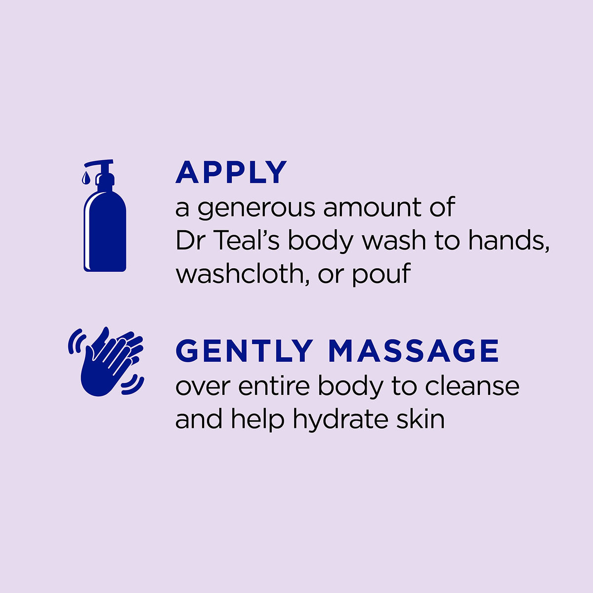 Dr Teal's creamy foam texture on hand demonstrating gentle lather