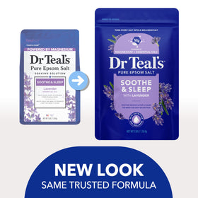 Close-up of Dr Teal's salt granules texture highlighting purity and easy dissolution
