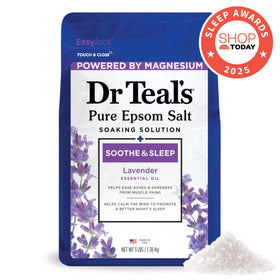 Dr Teal's lavender Epsom salt granules texture for soothing soaks
