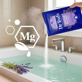 Dr Teal's salt mixed with body wash to show gentle exfoliant preparation and skin smoothing