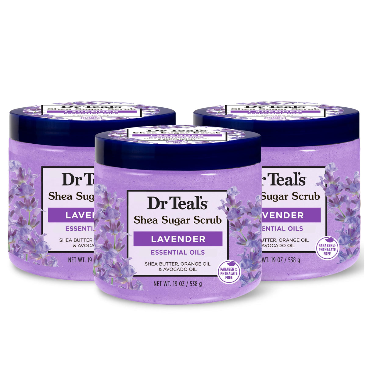 Dr Teal's front packaging showing product and calming lavender scent