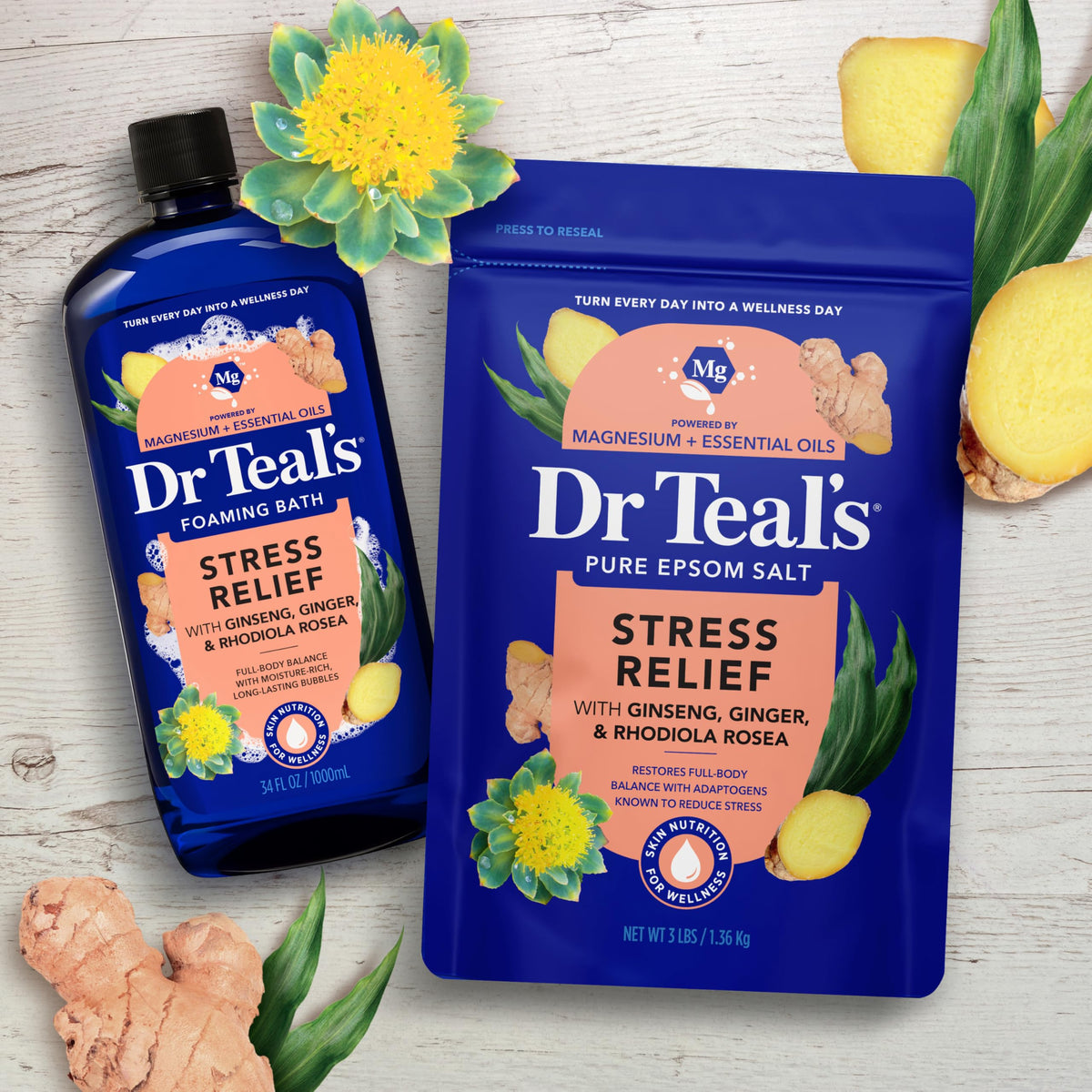 Dr Teal's four-pack arrangement illustrating multi-use value