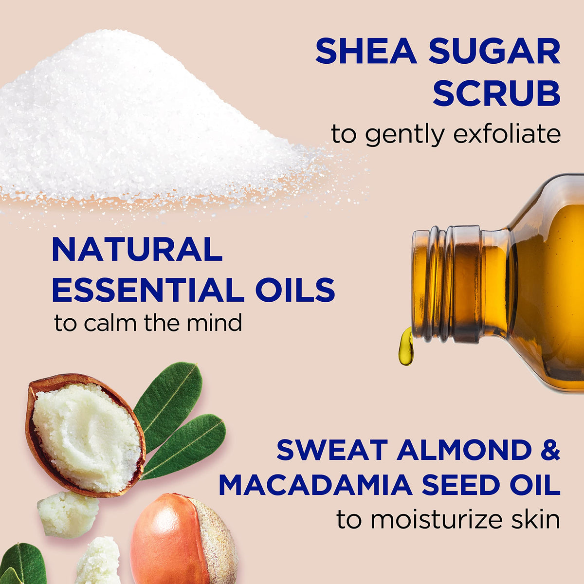 Dr Teal's open jar texture showing creamy shea butter scrub for moisturizing benefit