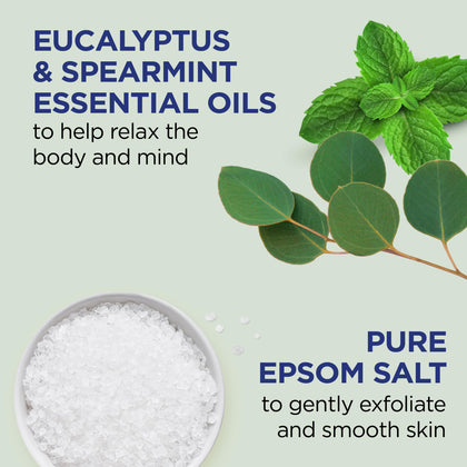 Dr Teal's close-up of scrub texture highlighting exfoliation benefit