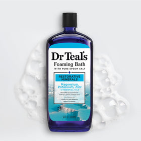 Pack of four Dr Teal's foaming bath bottles boxed for value