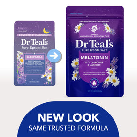Dr Teal's pouring sleep soak into bath water for relaxing soak