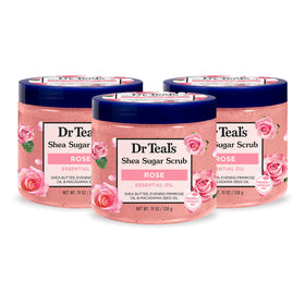 Dr Teal's front packaging showing jar and calming rose scent benefit