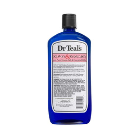 Dr Teal's close-up of pink Himalayan salt and foam texture demonstrating soothing minerals