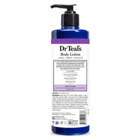 Dr Teal's hand next to bottle showing size and travel-friendly convenience benefit