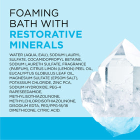 Steamy bathtub with Dr Teal's bottle showing aromatic essential oils