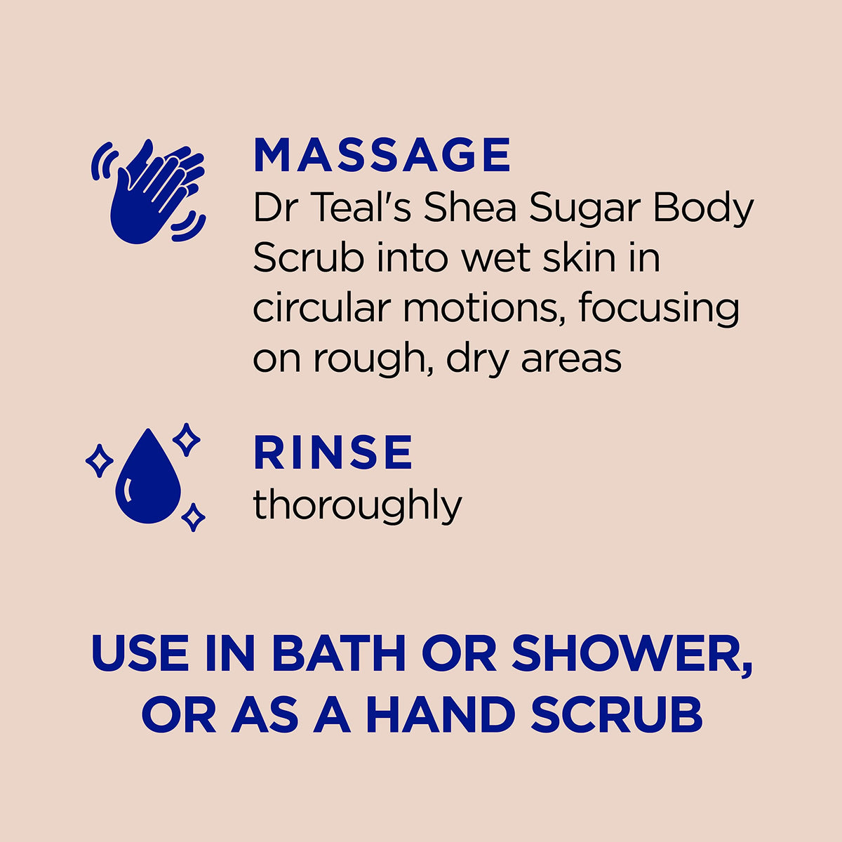 Dr Teal's close-up sugar granules demonstrating effective exfoliation benefit