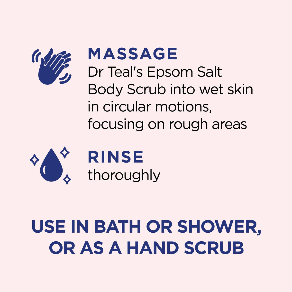 Dr Teal's scrub being scooped in hand for easy application