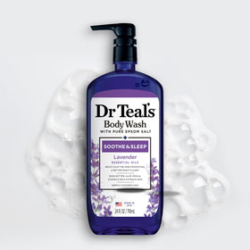 Dr Teal's scrub mixture with Epsom salt showing DIY exfoliant