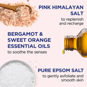 Dr Teal's close-up of scrub texture revealing salt grains and oils