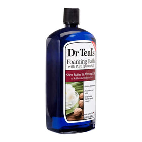 Dr Teal's shea butter and almond oil close-up highlighting rich texture and moisturizing benefit
