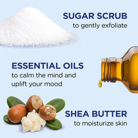 Dr Teal's shea butter jar label detail showing moisturizing benefit