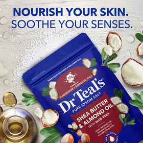 Dr Teal's close-up of Epsom granules highlighting pure magnesium sulfate benefit