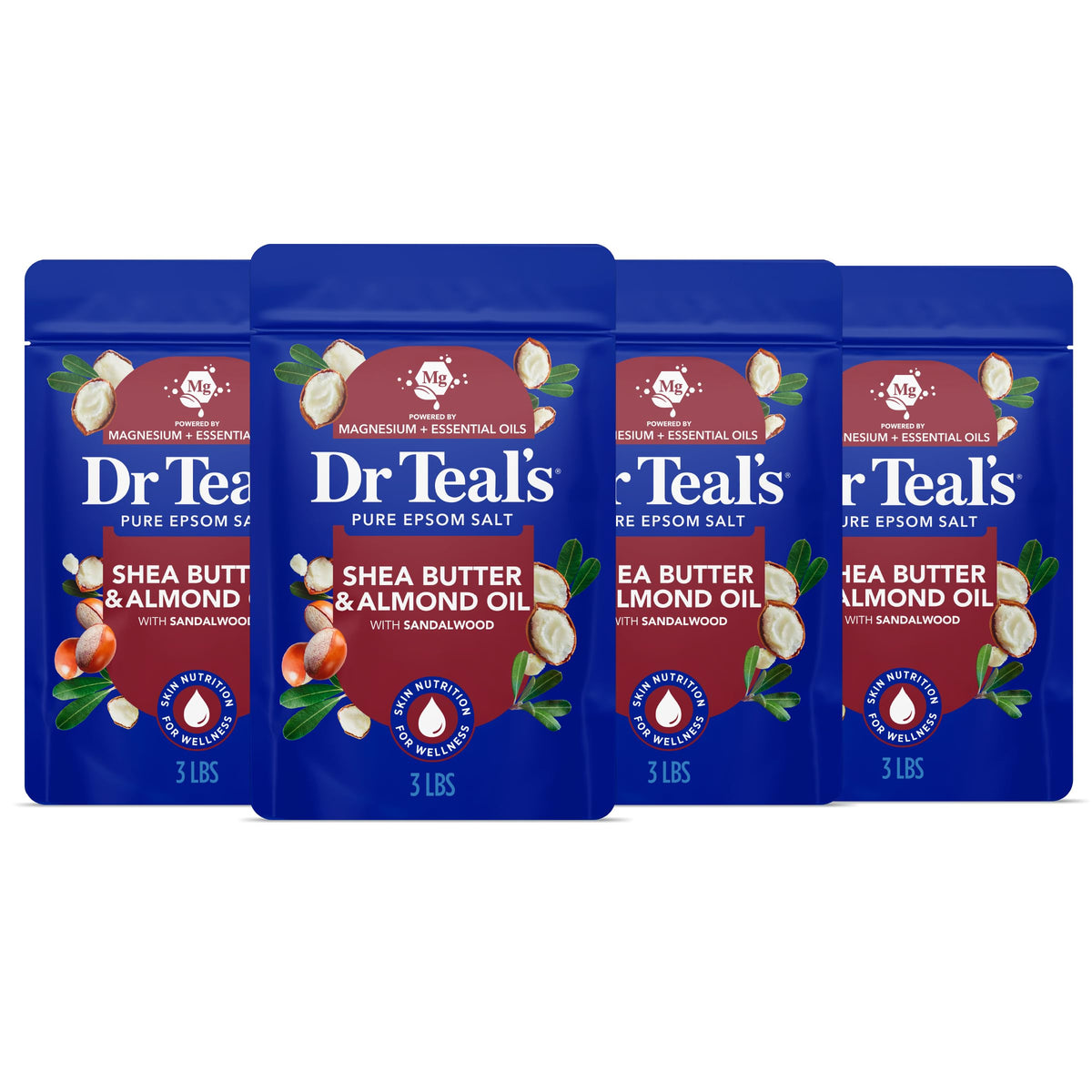 Dr Teal's front packaging showing label and benefits for easy identification