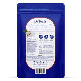 Dr Teal's open container showing creamy salt blend and moisturizing texture