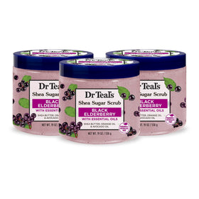 Dr Teal's jar front view shows label and moisturizing benefits