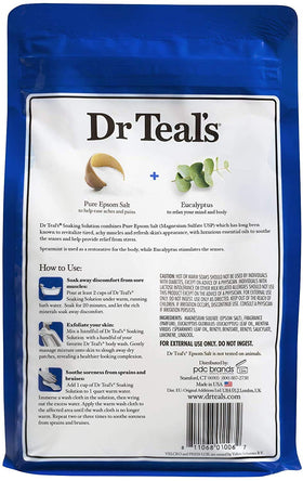 Dr Teal's 3 lb bag held in hand showing portable size and convenient storage